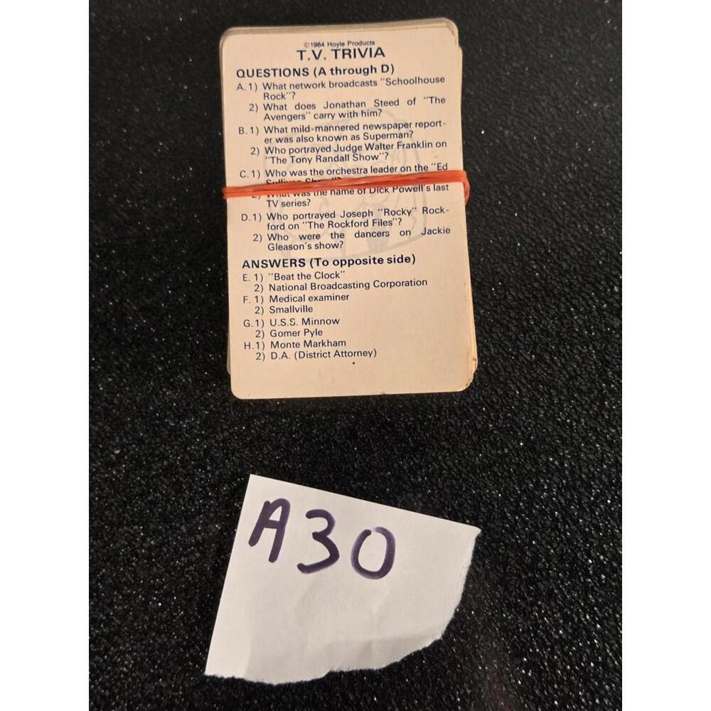 TV Trivia Card Deck | Hoyle Products - 1984